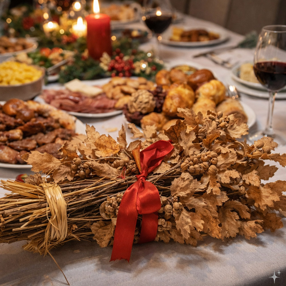 Lighting the Badnjak